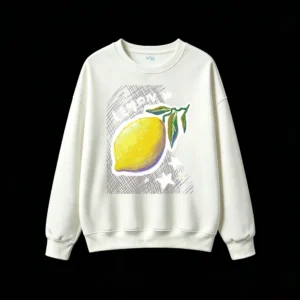 主图_2 Sudadera Cuello Redondo Algodón Estampado Lemon Diseño Verano Oversize Premium