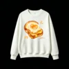 Sudadera Cuello Redondo Algodón Estampado Huevo Tostado Diseño Kawaii Trendy