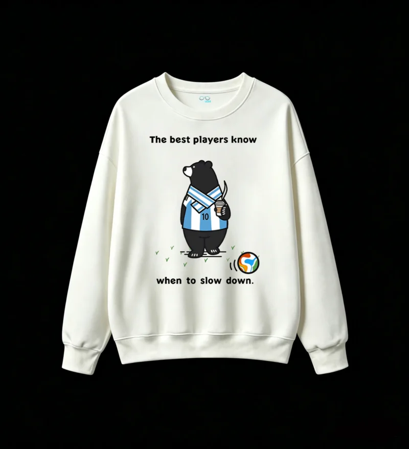 Sudadera Cuello Redondo Algodón Estampada Oso Selección Argentina Premium