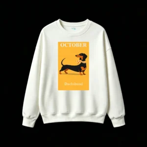 主图_2 Sudadera Cuello Redondo Algodón Estampado Perro Salchicha Dachshund Premium