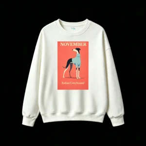 Sudadera Cuello Redondo Algodón Estampado Galgo Italiano Diseño Exclusivo