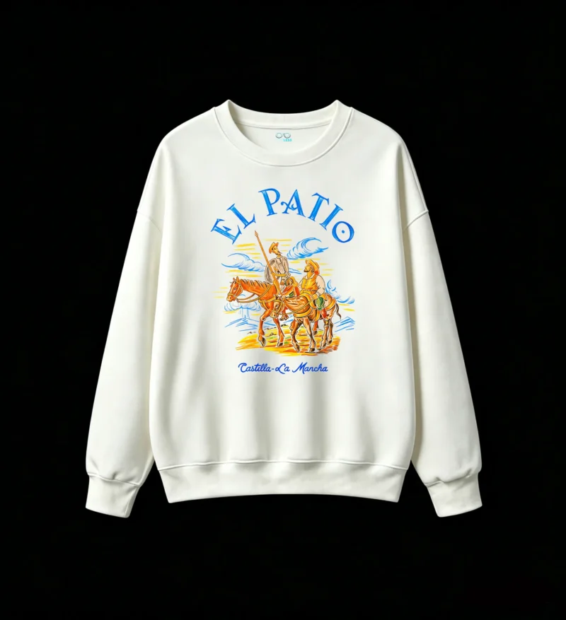 Sudadera Cuello Redondo Algodón El Patio Quijote Estampado Urbano Casual Premium
