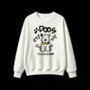 Sudadera Cuello Redondo Algodón Estampado Perro Moño Diseño Original Casual