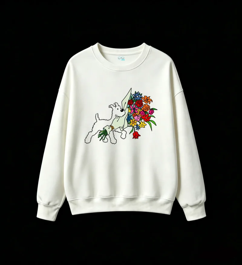 主图_2 Sudadera Cuello Redondo Algodón Estampado Ramo Flores Primavera Full Color