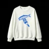 Sudadera Cuello Redondo Algodón Estampado Pescado Tenedor Diseño Premium