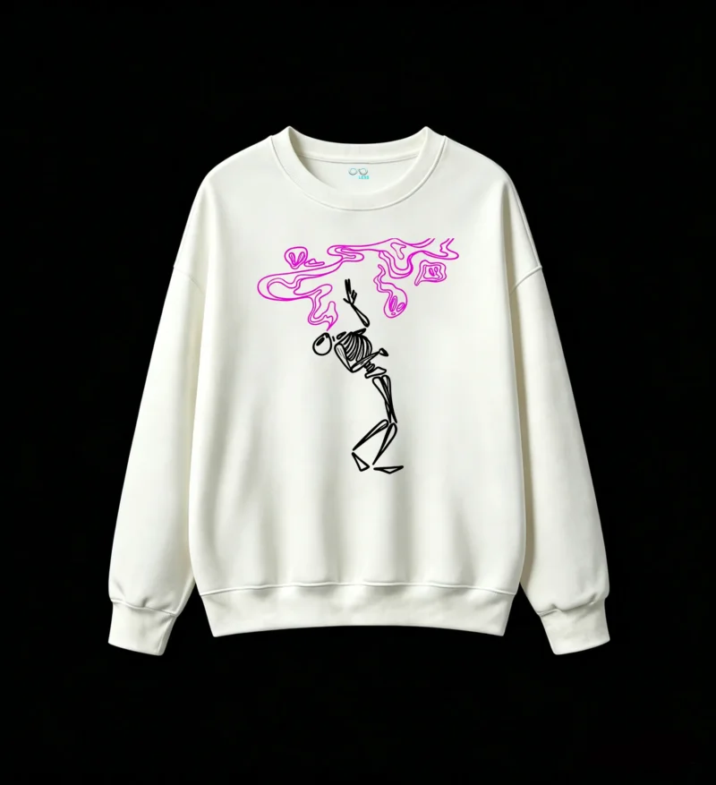 主图_2 Sudadera Cuello Redondo Algodón Estampado Neón Diseño Abstracto Casual Premium