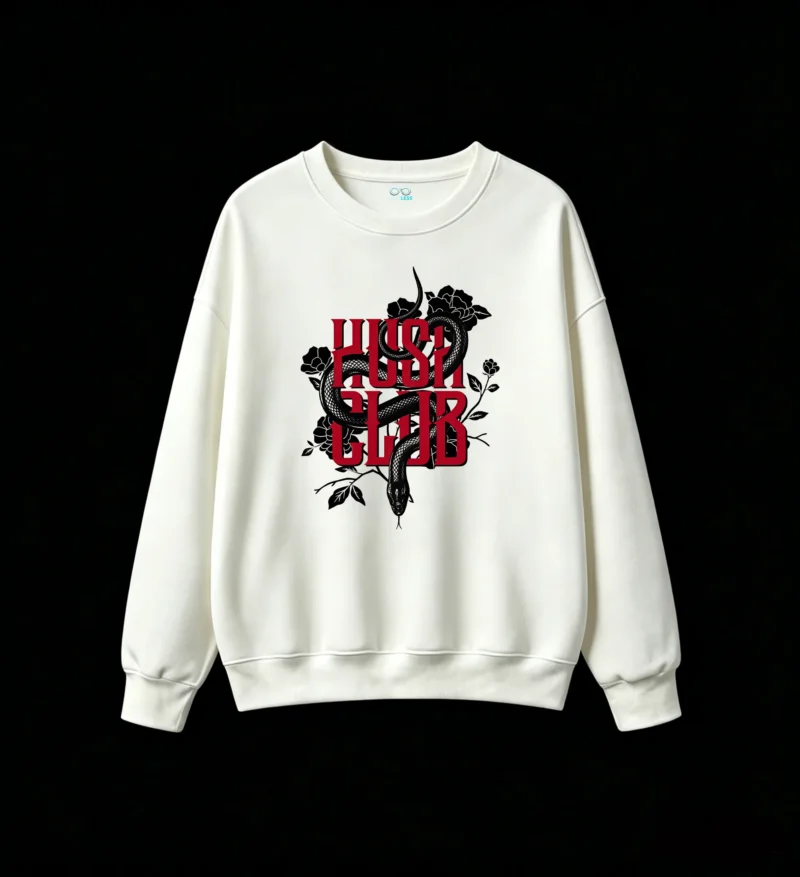主图_2 Sudadera Cuello Redondo Algodón Oversize Hush Club Estampado Serpiente Urban