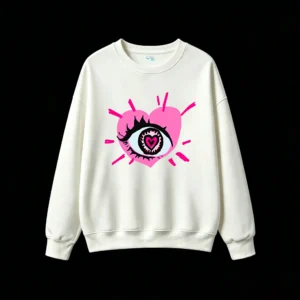 主图_2 Sudadera Cuello Redondo Algodón Estampado Corazón Ojo Y2k Oversize Urbano