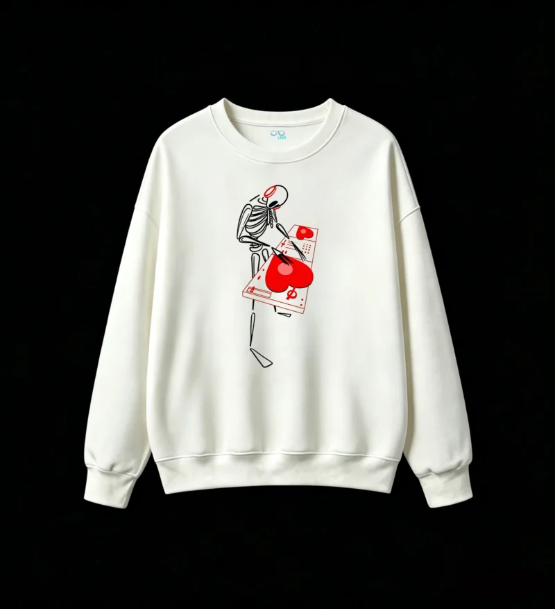 Sudadera Cuello Redondo Algodón Estampado Corazón Urbano Diseño Aesthetic