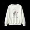 Sudadera Cuello Redondo Algodón Estampado Demonio Fuego Streetwear Premium