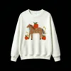 主图_2 Sudadera Cuello Redondo Algodón Estampado Caballo Manzanas Diseño Único