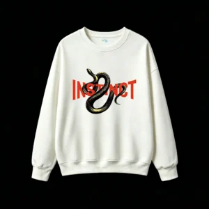 Sudadera Cuello Redondo Algodón Estampada Instinct Serpiente Diseño Urbano Top