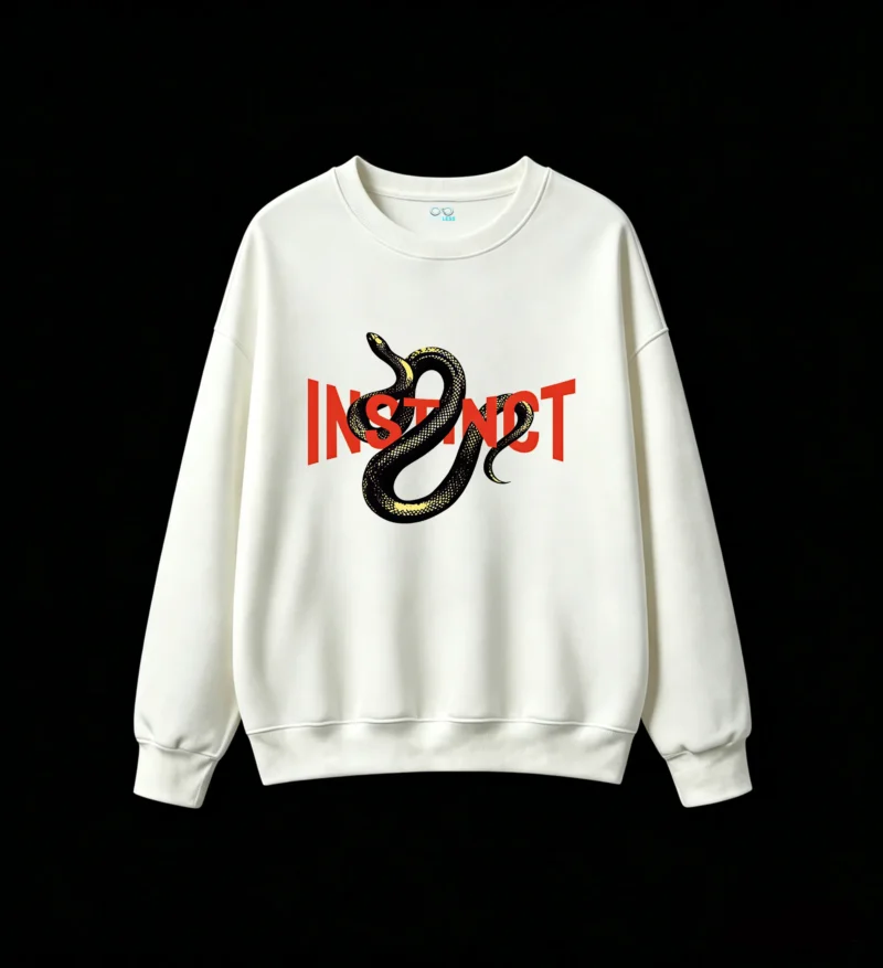 Sudadera Cuello Redondo Algodón Estampada Instinct Serpiente Diseño Urbano Top