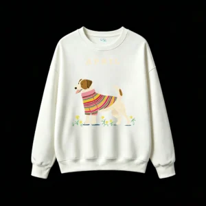 Sudadera Cuello Redondo Algodón Estampado Jack Russell Terrier Casual Diseño