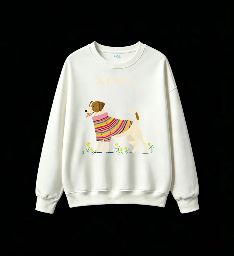 主图_2 Sudadera Cuello Redondo Algodón Estampado Jack Russell Terrier Casual Diseño