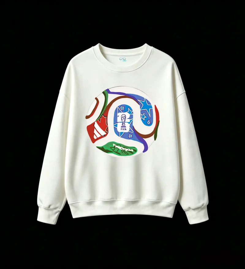Sudadera Cuello Redondo Algodón Estampada Mundial Fútbol Diseño Deportivo 2026