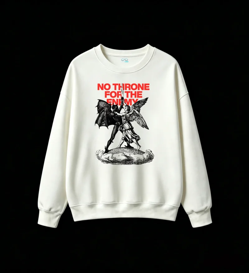 主图_2 Sudadera Cuello Redondo Algodón Estampada No Throne Rock Urbano Oversize