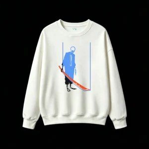 Sudadera Cuello Redondo Algodón Estampada Anime Ichigo Espada Minimalista
