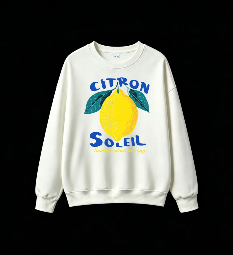 Sudadera Cuello Redondo Algodón Estampada Limón Citron Soleil Verano Casual