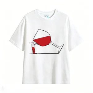 主图_2 Remera Algodón Premium Estampada Diseño Vino Minimalista