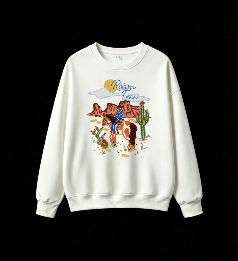 主图_2 Sudadera Cuello Redondo Algodón Estampado Western Roam Free Casual Premium