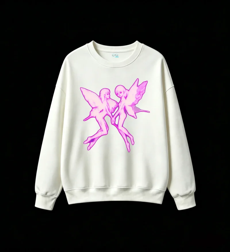 Sudadera Cuello Redondo Algodón Estampado Fairy Aesthetic Y2K Oversize Top