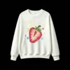 Sudadera Cuello Redondo B+AB Algodón Estampado Frutilla Oversize Estilo Y2K