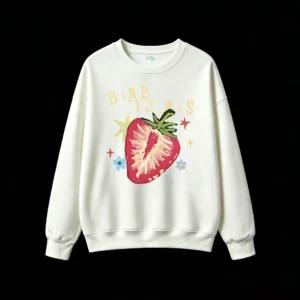主图_2 Sudadera Cuello Redondo B+AB Algodón Estampado Frutilla Oversize Estilo Y2K