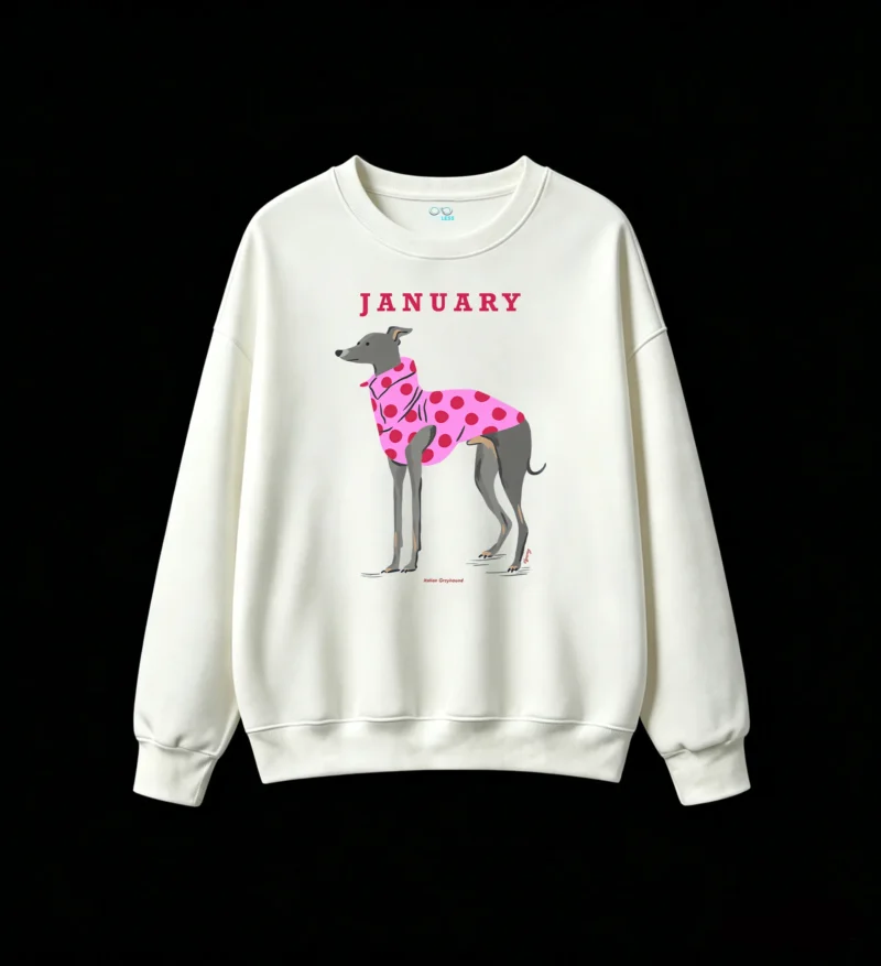Sudadera Cuello Redondo Algodón Estampa Galgo Lunares Casual Premium