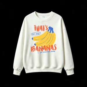 主图_2 Sudadera Cuello Redondo Algodón Estampada Bananas Wild Diseño Retro Casual