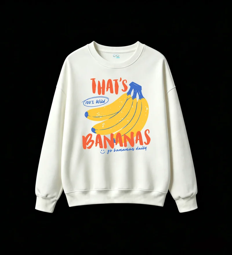 主图_2 Sudadera Cuello Redondo Algodón Estampada Bananas Wild Diseño Retro Casual