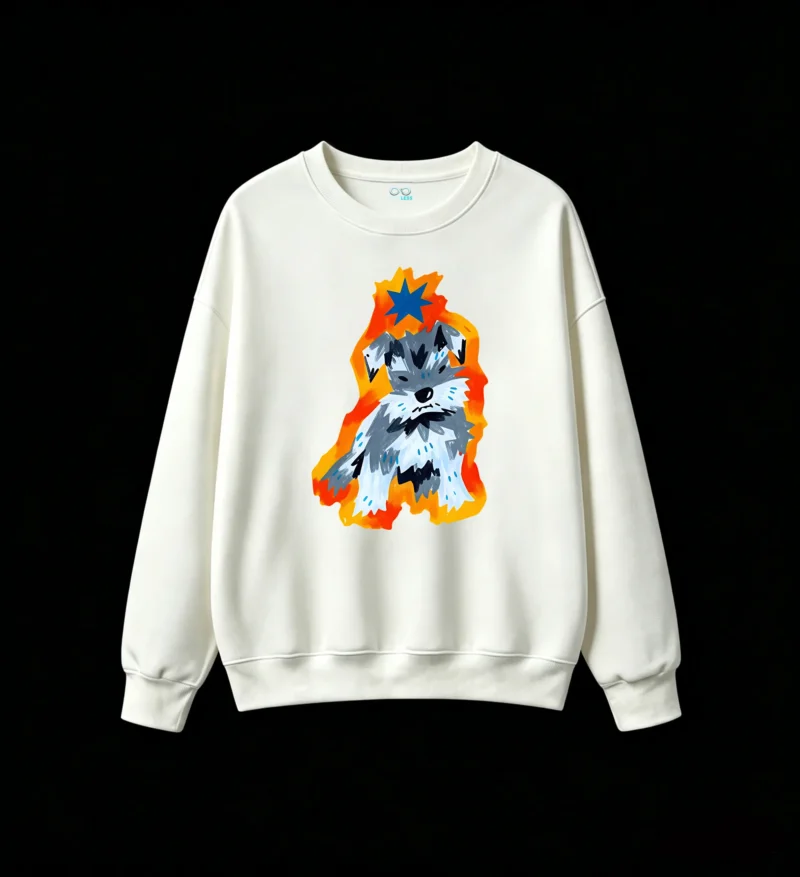 主图_2 Sudadera Cuello Redondo Algodón Estampado Schnauzer Arte Urbano Premium
