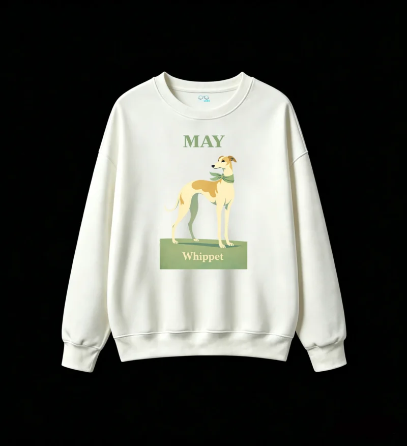 主图_2 Sudadera Cuello Redondo Algodón Estampado Galgo Whippet Diseño Vintage Premium