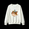 主图_2 Sudadera Cuello Redondo Algodón Estampado Gato Mago Lentes Kawaii Oversize