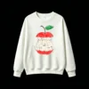 Sudadera Cuello Redondo Algodón Estampado Gatos Manzana Kawaii Oversize Premium