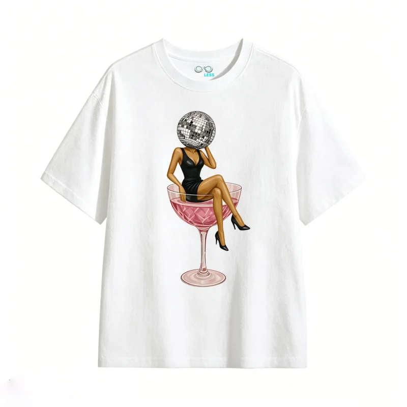 主图_2 Remera Algodón Estampa Bola Disco Coctel Fiesta Noche Urbano