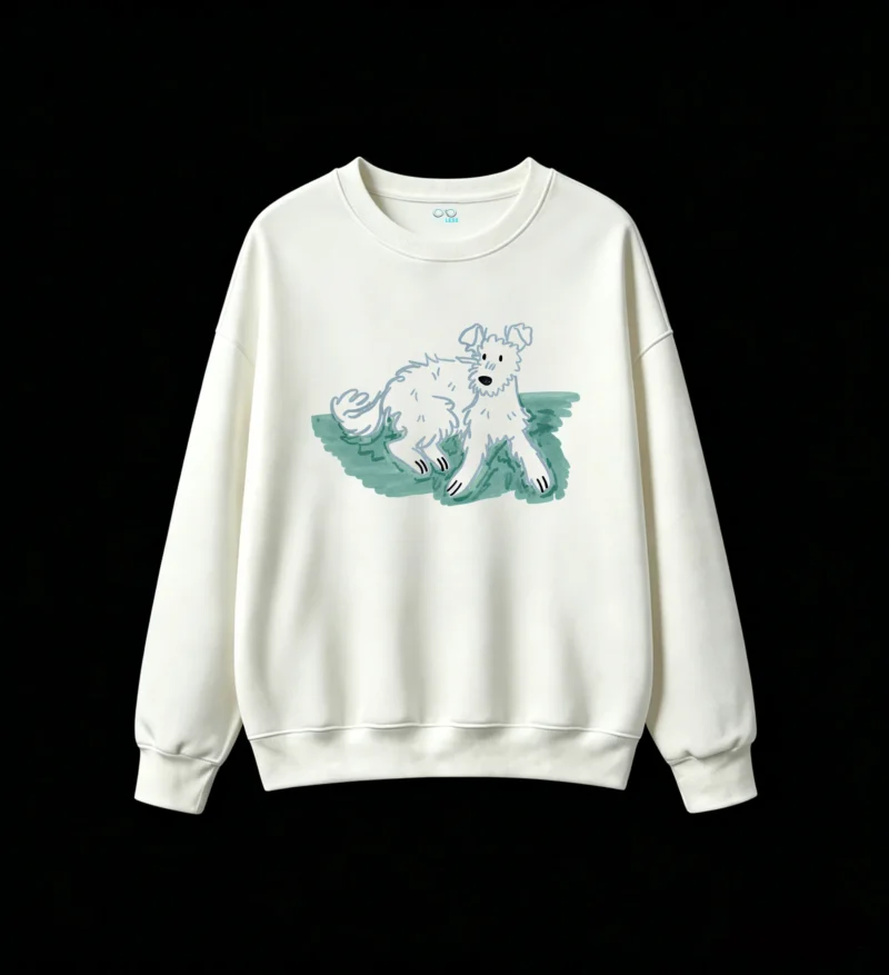 Sudadera Cuello Redondo Algodón Estampado Perro Doodle Diseño Casual Premium
