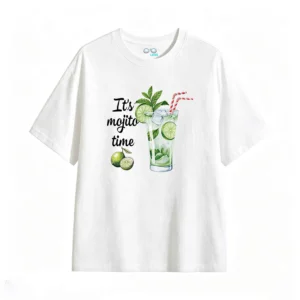 主图_2 Remera Algodón Estampado Mojito Trago Verano Fresco Trendy