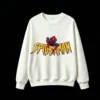 圆领白正面展示 BUZO CUELLO REDONDO UNISEX SPIDERMAN, ESTAMPADO DOBLE ESTILO CÓMIC