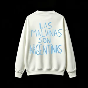 BUZO CUELLO REDONDO DOBLE ESTAMPADO LAS MALVINAS SON ARGENTINAS UNISEX