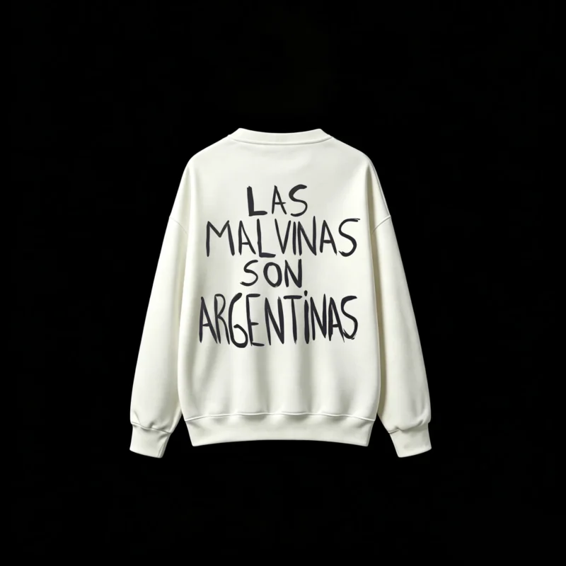 BUZO CUELLO REDONDO UNISEX DOBLE ESTAMPADO LAS MALVINAS SON ARGENTINAS