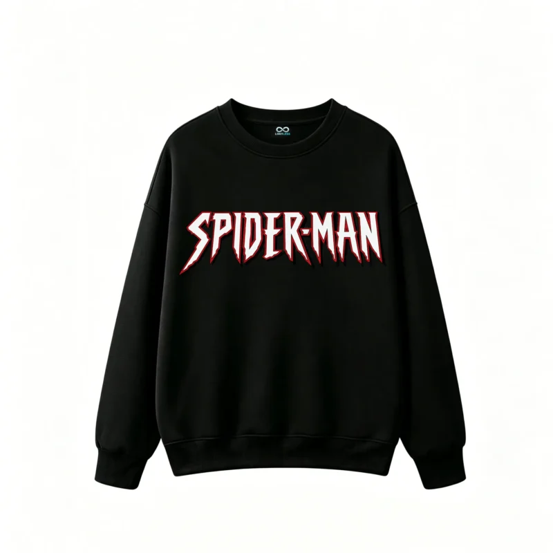 SUDADERA CUELLO REDONDO SPIDER-MAN DOBLE ESTAMPADO TRAZO CÓMIC UNISEX
