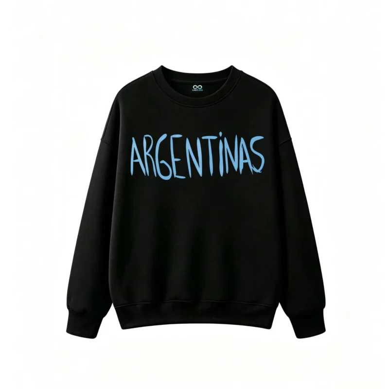 BUZO CUELLO REDONDO DOBLE ESTAMPADO LAS MALVINAS SON ARGENTINAS UNISEX