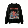 圆领黑背面展示 BUZO CUELLO REDONDO SPIDER-MAN DOBLE ESTAMPADO CÓMIC RETRO URBANO UNISEX