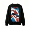 圆领黑背面展示 BUZO CUELLO REDONDO UNISEX SPIDERMAN, ESTAMPADO DOBLE ESTILO CÓMIC