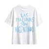 REMERA DE ALGODÓN DOBLE ESTAMPADO CON LEYENDA LAS MALVINAS SON ARGENTINAS