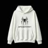 连帽白正面展示 BUZO CON CAPUCHA UNISEX SPIDERMAN, ESTAMPADO FRENTE Y ESPALDA EFECTO VINTAGE