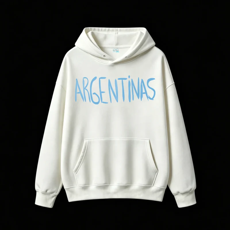 BUZO CON CAPUCHA DOBLE ESTAMPADO LAS MALVINAS SON ARGENTINAS UNISEX