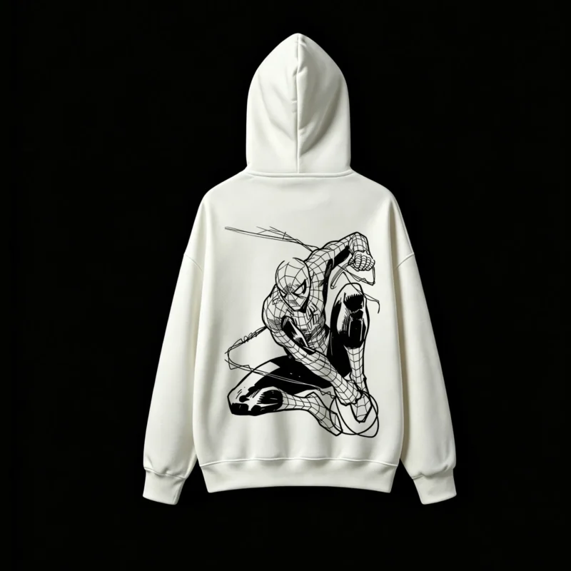 SUDADERA CON CAPUCHA SPIDER-MAN DOBLE ESTAMPADO TRAZO DE CÓMIC