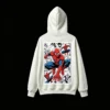连帽白背面展示 SUDADERA CAPUCHA SPIDER-MAN CÓMIC ESTAMPADO DOBLE